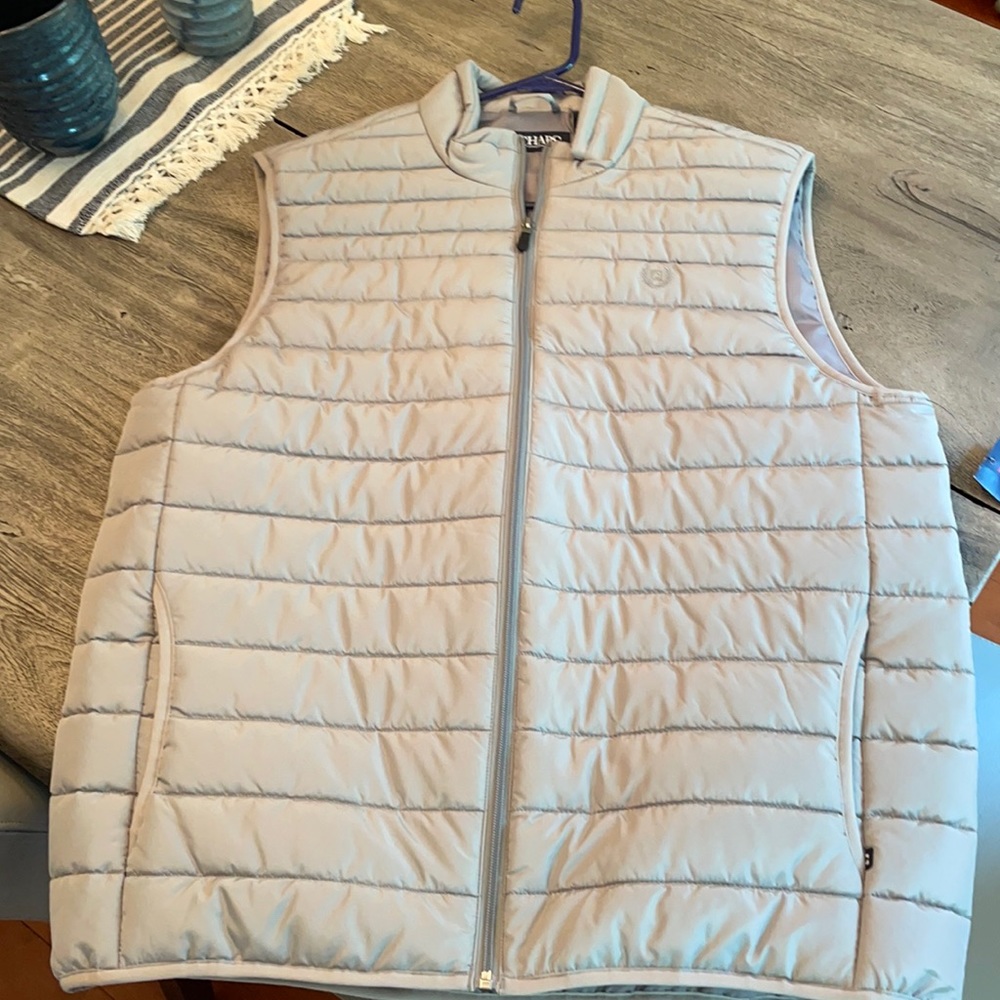 New Men’s Chaps Large grey puffer vest
